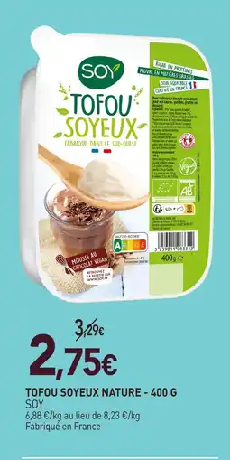 naturéO Soy tofou soyeux nature - 400 g offre