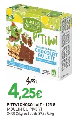 naturéO Moulin du pivert p'tiwi choco lait offre