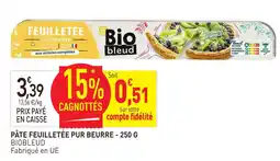 naturéO Biobleud pâte feuilletée pur beurre offre
