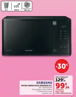 Hyper U Samsung micro-ondes solo 23 l offre