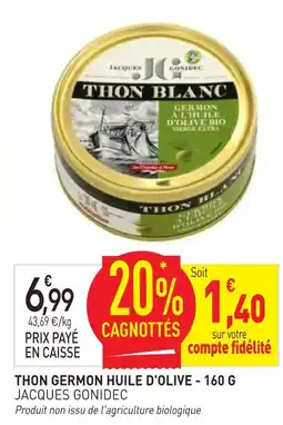 naturéO Jacques gonidec thon germon huile d'olive offre