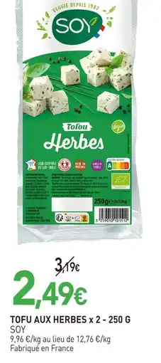 naturéO Soy tofu aux herbes offre