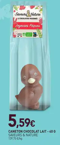 naturéO Saveurs & nature caneton chocolat lait offre