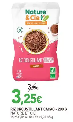 naturéO Nature et cie riz croustillant cacao - 200 g offre