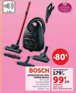 Super U Bosch aspirateur sac pro power offre