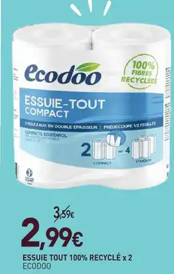 naturéO Ecodoo essuie tout 100% recyclé x 2 offre
