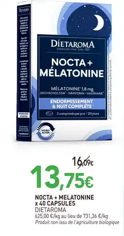 naturéO Dietaroma nocta + mélatonine x 40 capsules offre