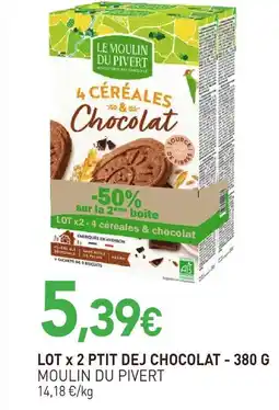 naturéO Moulin du pivert lot x 2 ptit dej chocolat offre
