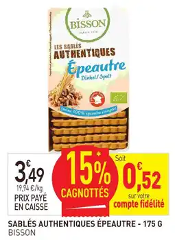 naturéO Bisson sablés authentiques épeautre offre