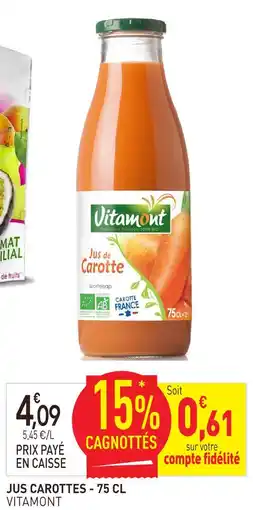 naturéO Vitamont jus carottes - 75 cl offre