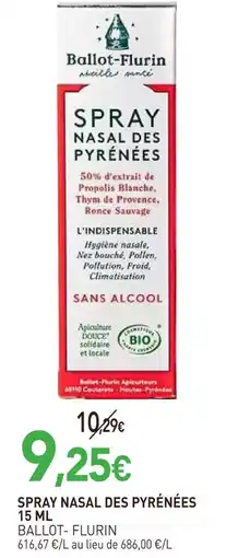 naturéO Ballot- flurin spray nasal des pyrénées 15 ml offre
