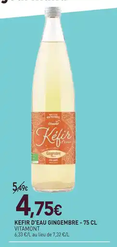 naturéO Vitamont kefir d'eau gingembre - 75 cl offre