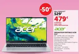 Super U Acer ordinateur portable acer 15.6 offre