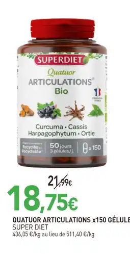 naturéO Super diet quatuor articulations bio x150 gélules offre