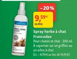 Maxi Zoo Francodex spray herbe à chat offre