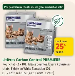 Maxi Zoo Premiere litières carbon control offre