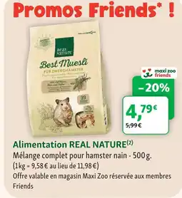 Maxi Zoo Real nature alimentation offre