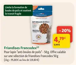 Maxi Zoo Francodex friandises anti-boules de poils pour lapin offre