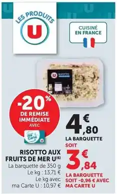 Hyper U U - risotto aux fruits de mer offre