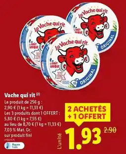 Lidl La vache qui rit - le produit de 256 g offre