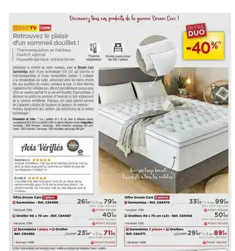 Teleshopping Dream Care Surmatelas offre