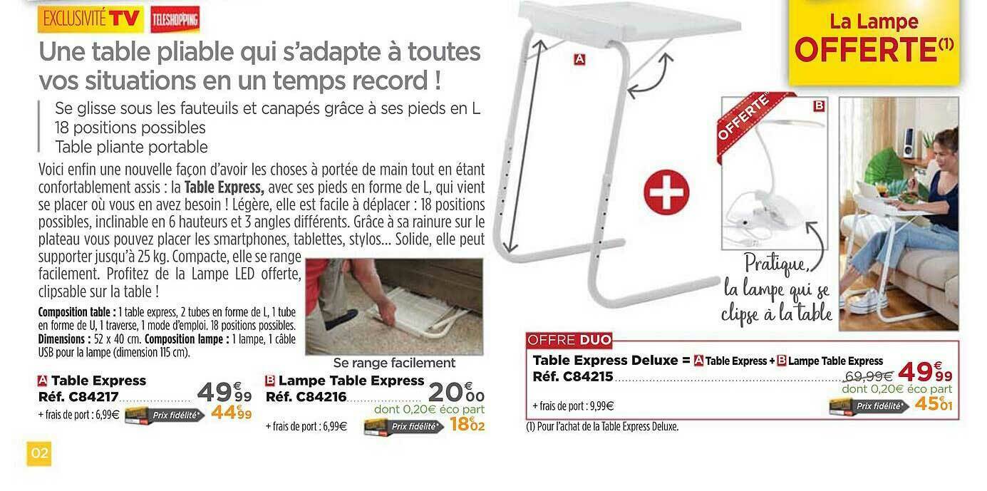 Promo Table Express chez
