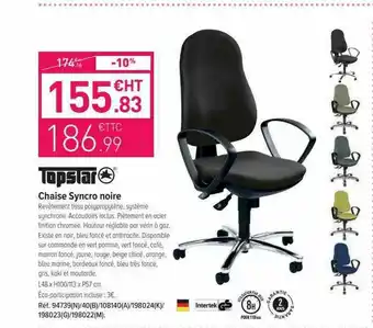 Chaise Syncro Noire Topstar