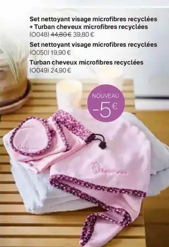 Set Nettoyant Visage Microfibres Recyclées + Turban Cheveux Microfibres Recyclées, Set Nettoyant Visage Microfibres Recyclées