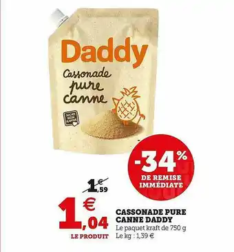 U Express Cassonade Pure Canne Daddy offre