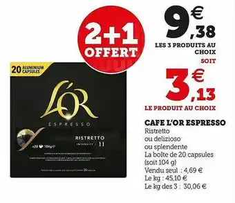 U Express Café L'or Espresso offre