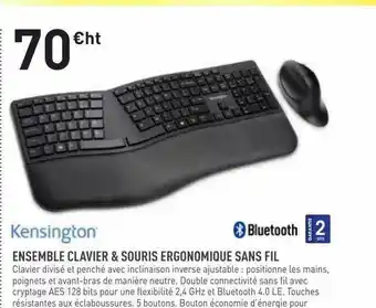 Hyperburo Ensemble Clavier & Souris Ergonomique Sans Fil Kensington offre