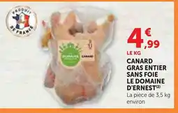 Hyper U Le domaine d'ernest canard gras entier sans foie offre