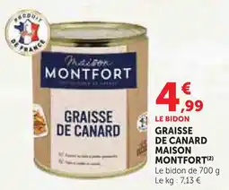 Hyper U Maison montfort graisse de canard offre