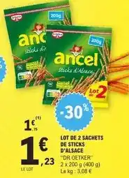 E.Leclerc Dr. oetker - lot de 2 sachets de sticks d'alsace offre