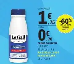 E.Leclerc Le gall - crème fleurette offre