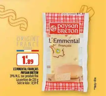 Coccinelle Supermarché L'emmental Français Paysan Breton offre