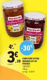 E.Leclerc Beyer - confiture extra mirabelles ou fraises offre
