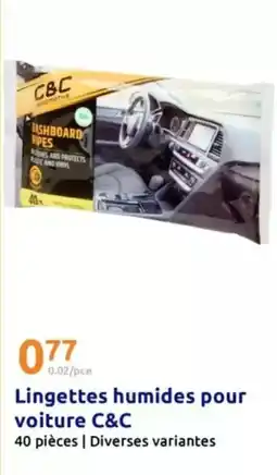 Action Lingettes humides pour voiture offre