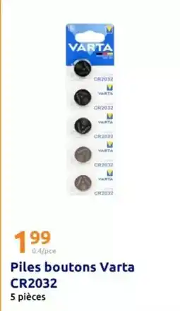 Action Varta - piles boutons offre