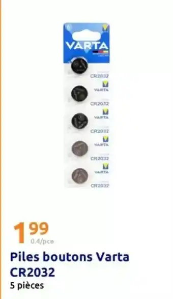 Action Varta - piles boutons offre