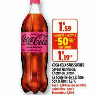 Coccinelle Supermarché Coca-cola Sans Sucres offre