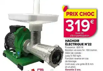 Kiriel Hachoir électrique N°22 offre