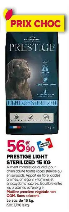 Kiriel Prestige Light Sterilized 15 Kg offre