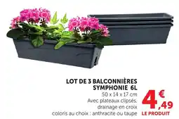 Bi1 Lot de 3 balconnières symphonie offre