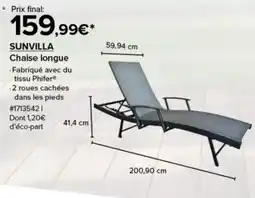 Costco Sunvilla chaise longue offre