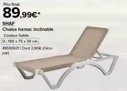 Costco Shaf chaise hamac inclinable offre