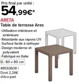 Costco Areta table de terrasse ares offre