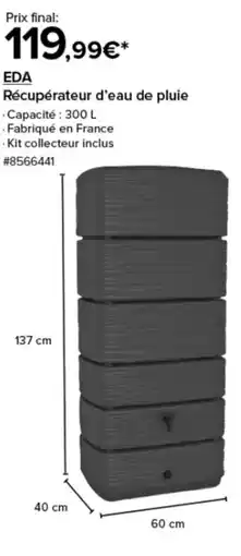 Costco Eda récupérateur d'eau de pluie offre