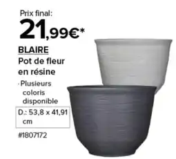 Costco Blaire pot de fleur en résine offre