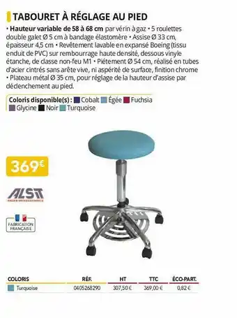 Distri Club Médical Tabouret à Réglage Au Pied Alsit offre